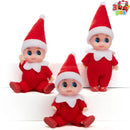 3PCS Christmas Red Tiny Elf Doll Soft Plush Toy Doll for Christmas Decor