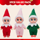 3PCS Tiny Elf Doll Christmas Holiday Decoration Accessories Gift