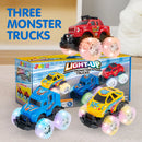 3 Pack Light Up Monster Truck Set for Boys and Girls