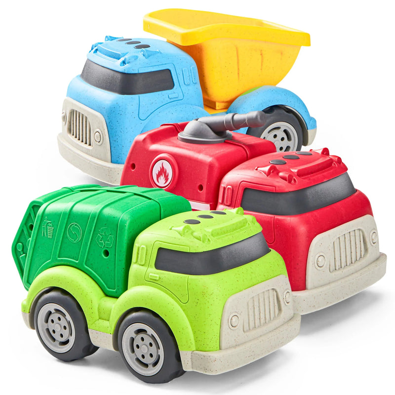 3 Pack Trucks for Toddlers Includes Garbage Truck