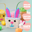 3Pcs Easter Bamboo Baskets, Bunny Chick Carrot Baskets for Baby Girls Boys First Easter