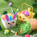 3Pcs Easter Bamboo Baskets, Bunny Chick Carrot Baskets for Baby Girls Boys First Easter