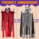 3 Pcs Halloween Hanging Clowns Decorations, one 47in, Two 35.4in Scary Hanging Clowns in Varies Colors
