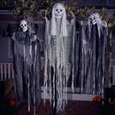 3Pcs Halloween Hanging Grim Reapers, One 55in, Two 35in Skeleton Flying Ghosts