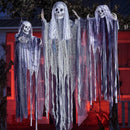 3Pcs Halloween Hanging Grim Reapers, One 55in, Two 35in Skeleton Flying Ghosts