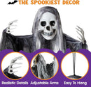 3Pcs Halloween Hanging Grim Reapers, One 55in, Two 35in Skeleton Flying Ghosts