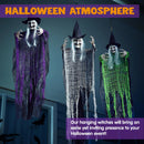 3 Pcs Halloween Hanging Witch, one in 47in and Two in 35.4in Witch for Halloween Indoor/Outdoor Decorations