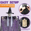 3 Pcs Halloween Hanging Witch, one in 47in and Two in 35.4in Witch for Halloween Indoor/Outdoor Decorations