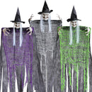 3 Pcs Halloween Hanging Witch, one in 47in and Two in 35.4in Witch for Halloween Indoor/Outdoor Decorations