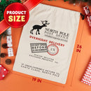 3Pcs Santa Burlap Sack Christmas Gift Bags with Drawstring 26in x 19in