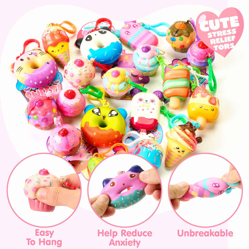 30pcs Cute Keychains with Valentine's Day Card For Kids Exchange Gift