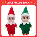 2PCS Christmas Tiny Elf Plush Doll, Red Green