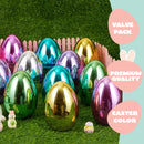 6 Pcs Large Metallic Easter Eggs, 6 Inches Colorful Jumbo Plastic Eggs