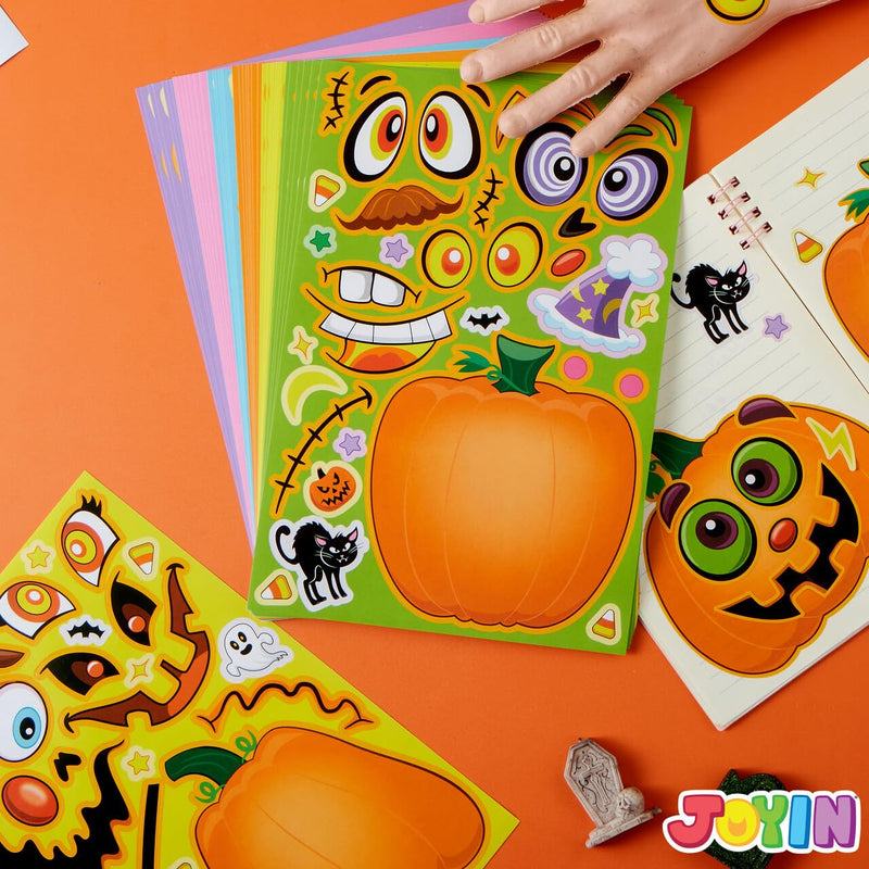 72 Pcs Halloween Pumpkin Stickers for Kids, Halloween Party Favor