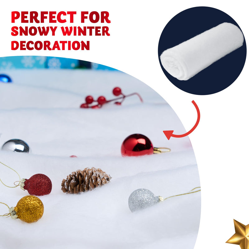 2Pcs Christmas Snow Blanket Roll for Christmas Decoration