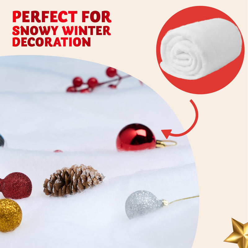 Christmas Snow Blanket Roll (3x8 Ft,1 Pcs) for Christmas Decoration