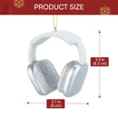 Mini Christmas Silver White Headphone Glass Ornament