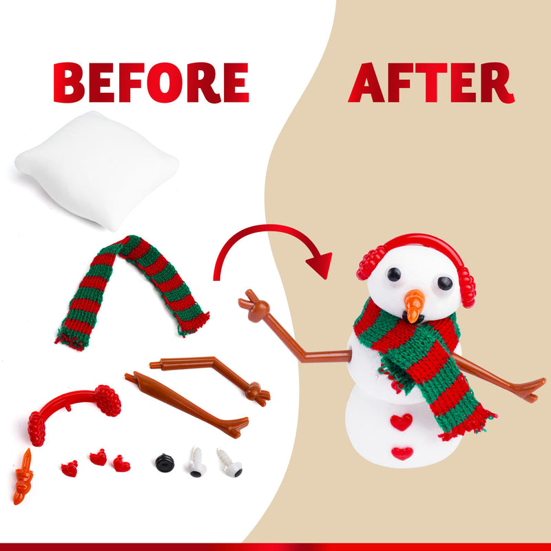 Christmas Build Your Snowman Craft Kit, 12 Pack DIY Snowman Craft Kit