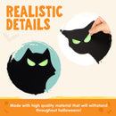 6 Pcs Halloween Black Cat Yard Signs with Glow in Dark Eyes
