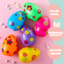 6 Pcs Large Printed Easter Eggs - 6 Inches Jumbo Plastic Eggs Fillable for Easter Hunt