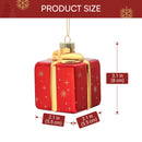 Christmas Small Gift Box Glass Ornament