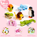 28Pcs Animal Building Blocks with Kids Valentines Cards