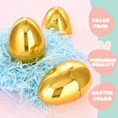 6 Pcs Large Gold Easter Eggs, 6 Inches Jumbo Plastic Eggs Fillable for Easter Hunt