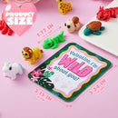 28 Pcs 3D Printed Mini Animals with Valentine Greeting Cards for Kids