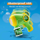 2Pcs 10 Holes Light Up Automatic Bubble Guns with 4 Bottles Bubble Refill Solution