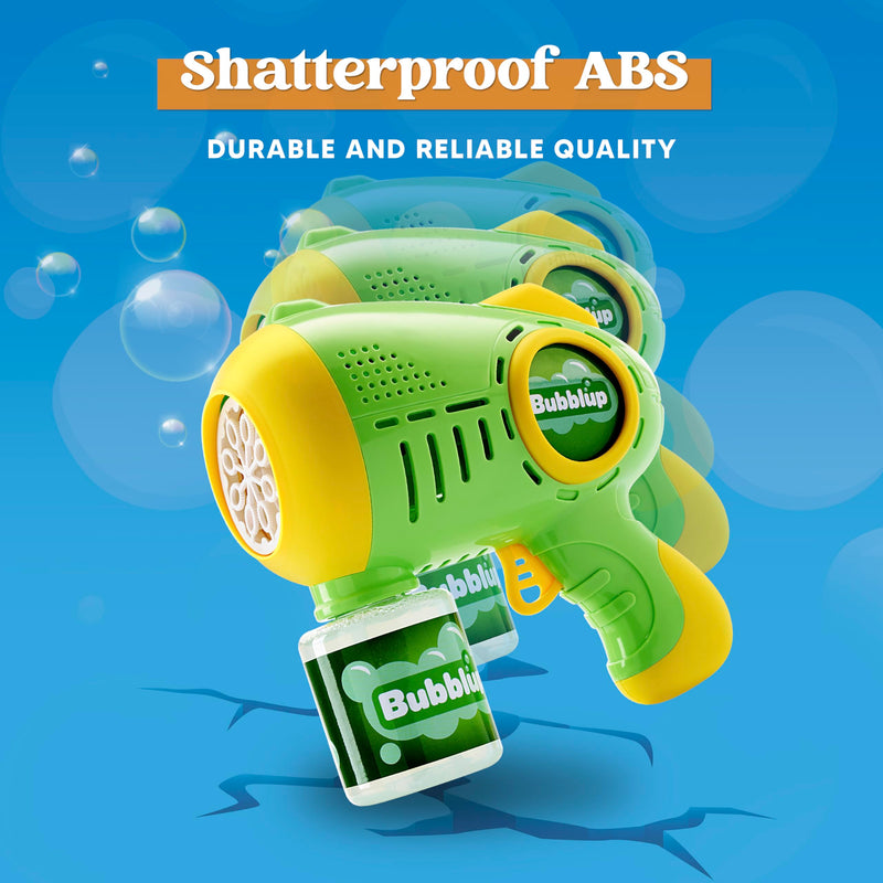 2Pcs 10 Holes Light Up Automatic Bubble Guns with 4 Bottles Bubble Refill Solution