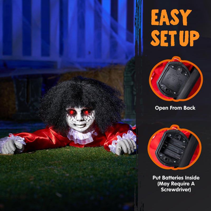 20‘’ Creepy Crawling Baby Doll Halloween Animatronics Decorations