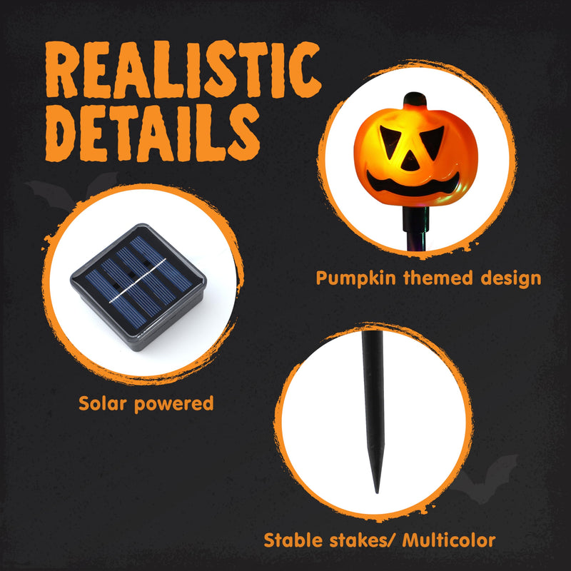 10Pcs Halloween Solar Pumpkin Pathway Lights Decorations