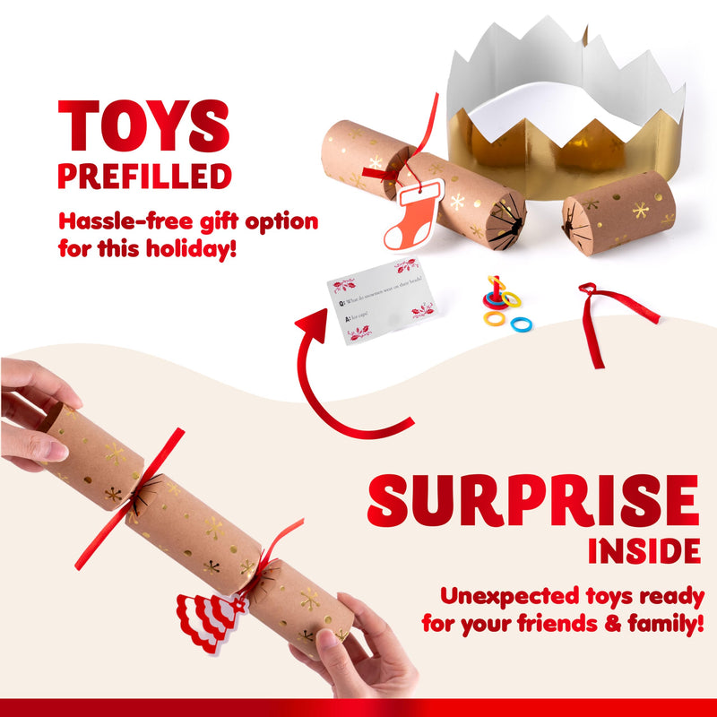 8Pcs Kraft Style Christmas Cracker Set