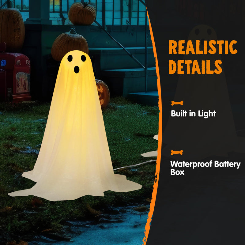 3Pcs Halloween Decorations Outdoor Ghosts Pathway Lights