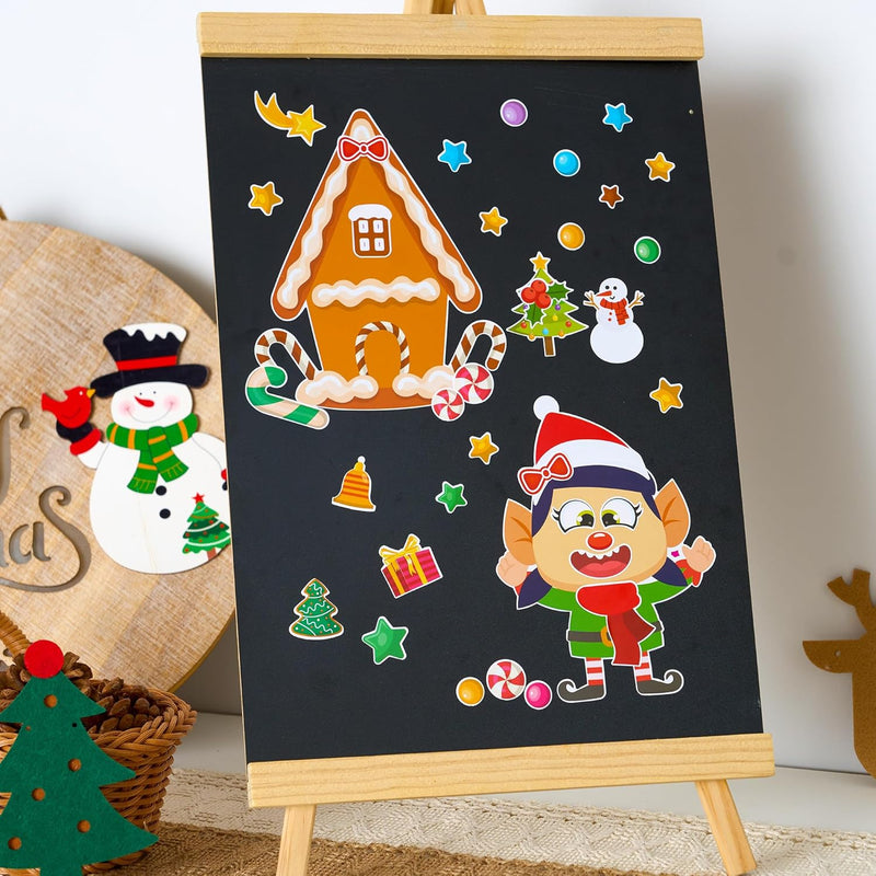 64 Pcs Christmas Make-a-face Stickers, Christmas Crafts for Kids