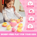 18PCS Pretend Tea Party Set - Pink Teapot