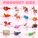 28 Pcs Kids Valentine's Day Cards with 3D Printed Mini Big Eyes Toys