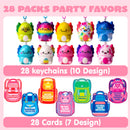 28 Pcs Valentine’s Day Axolotl Toys with Backpack Cards