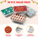36 Pieces Christmas Foil Containers with Lid