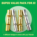 10in Snowflake Christmas No-Snap Party Favor (Gold & Silver), 8 Pcs