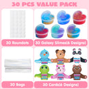 30 Pcs Valentines Day Galaxy Slime Toys with Cute Themed Cards