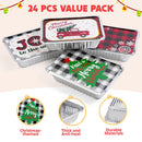 24 Pieces Christmas Foil Containers with Lids