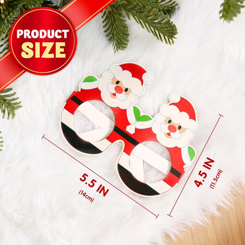 24 Pcs Christmas Paper Eyeglasses