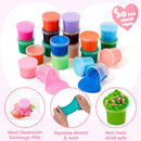 30 Pcs Valentines Day Multi Colored Butter Slime Set with Rubber Slices & Dessert Cards