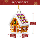 Mini Christmas Gingerbread Cottage Glass Ornament