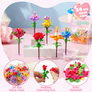 24 Pcs Valentines Day Flower Bouquet Building Blocks with Cards