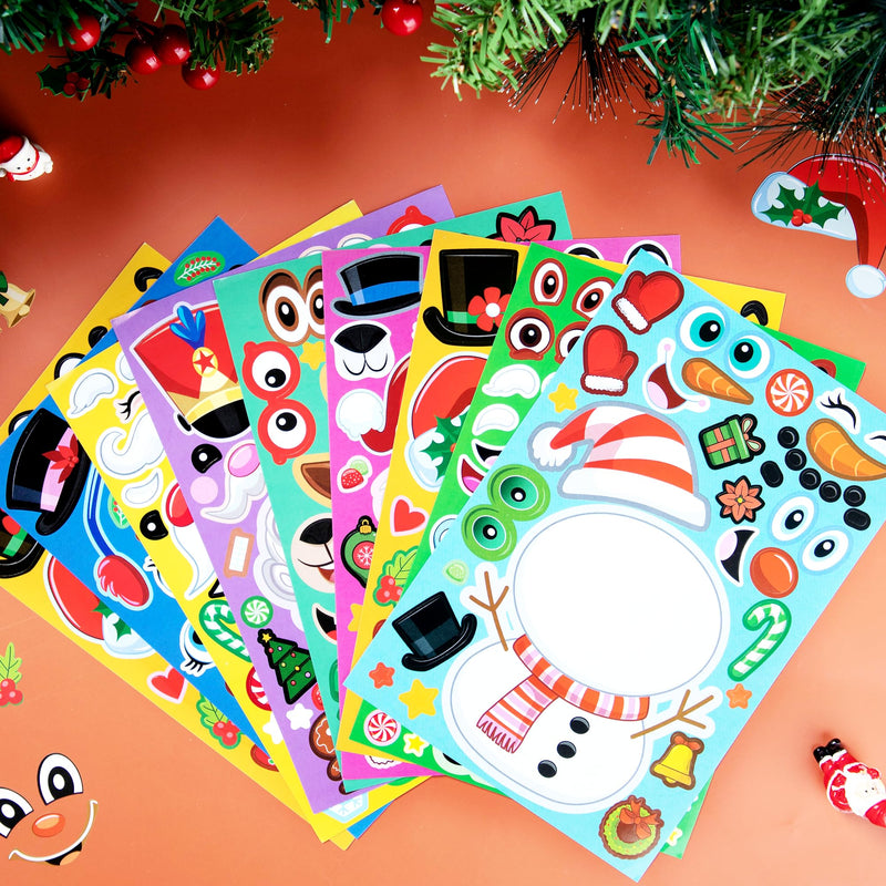 24 Pcs Christmas Make-a-face Stickers