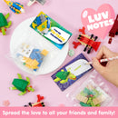 24 Packs Valentines Day Cards with Sea Animal Building Blocks for Gifts Party Favor