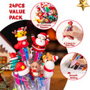24 PCS Christmas Multicolor Pens Bulk For Kids