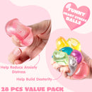 28 Pcs Valentine’s Day Cards with Ice Cube Shaped Malt Sugar Squeeze Balls